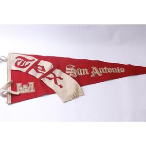 San Antonio Texas, Pennant, Red-White, Banner, 31 inches, Retro, Sports,SHC-039